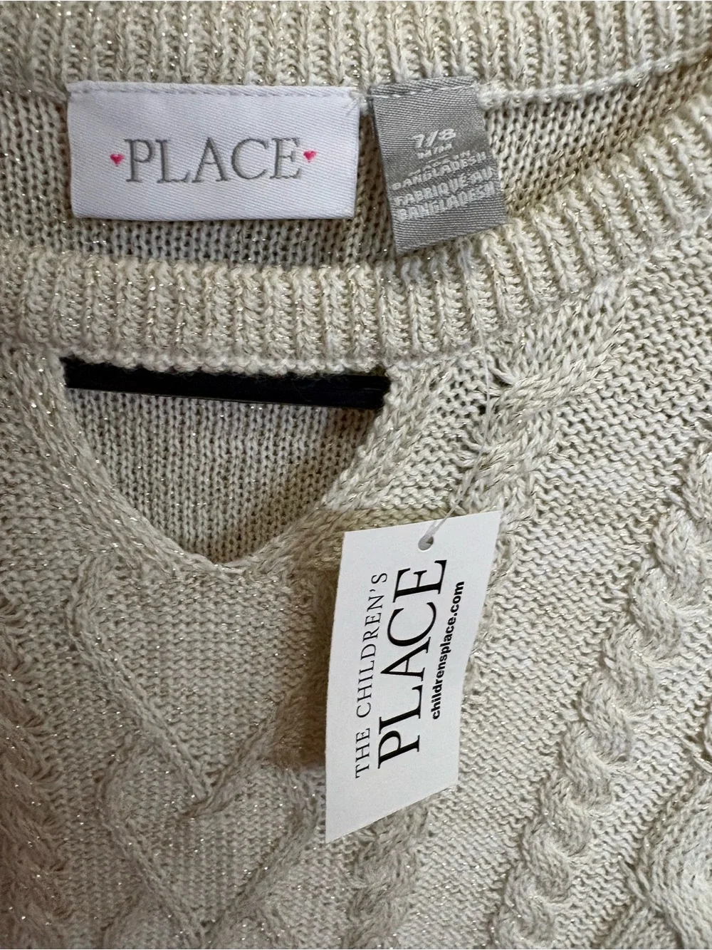 The Children's Place Cream Cable-Knit Long Sleeve Dress - Picture 3 of 3
